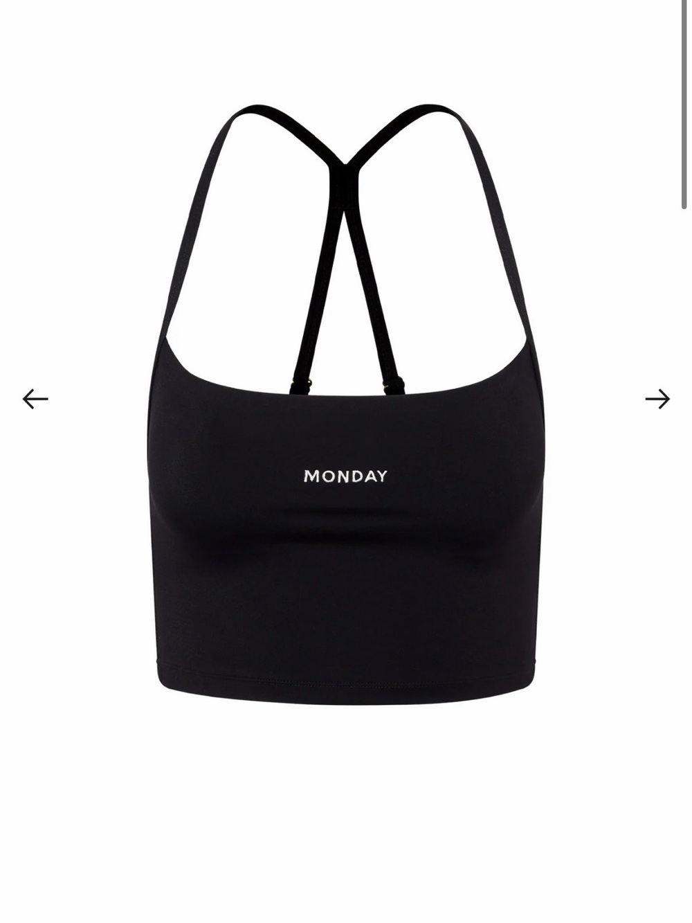 Monday Swimwear Black Cropped Olympic Tank with Crossback Straps